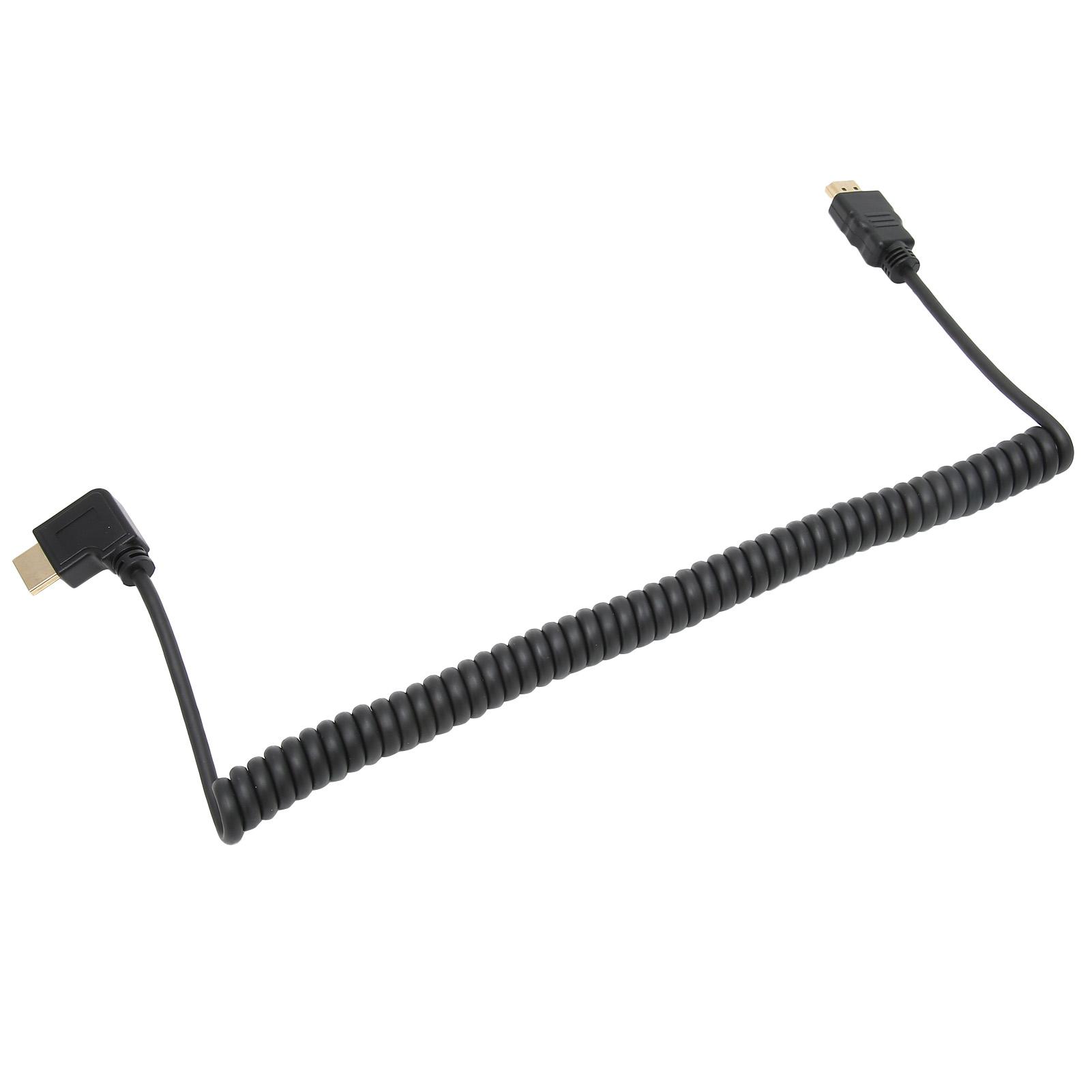 

90 Degree Right Angled HD Multimedia Interface Male to Male Extender Coiled Cable for Computer TV