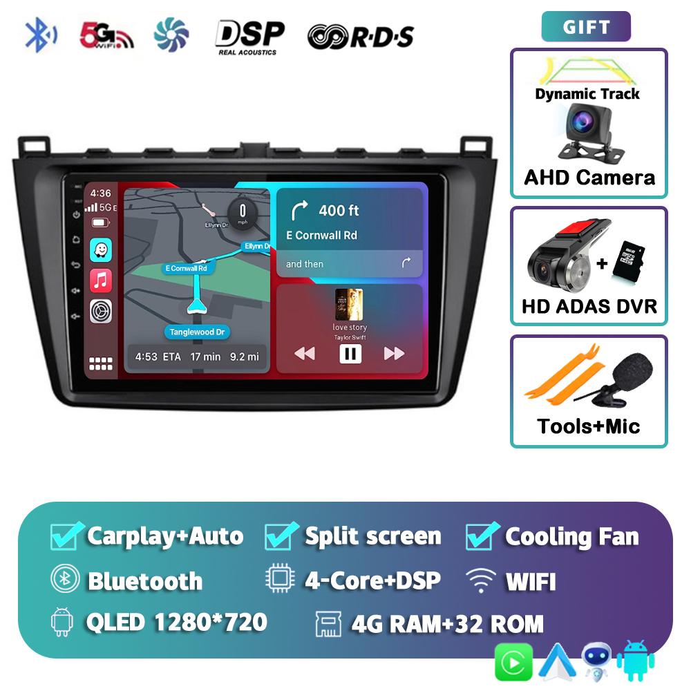 Android 14 Carplay Auto For Mazda 6 2 GH 2007-2012 Car Radio Multimedia Video Player Navigation GPS Stereo Head Unit DSP No 2din