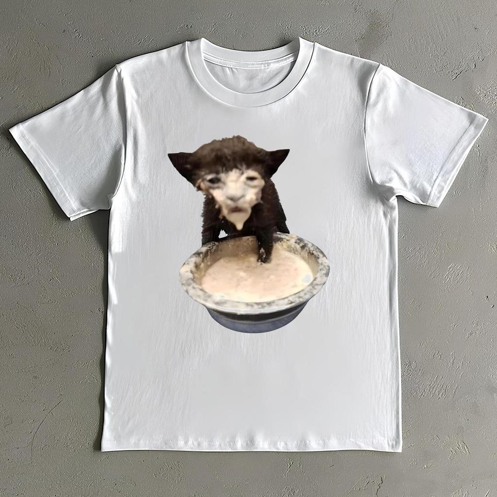 Cat in Milk Meme Shirt: Funny Cat Lover Tee