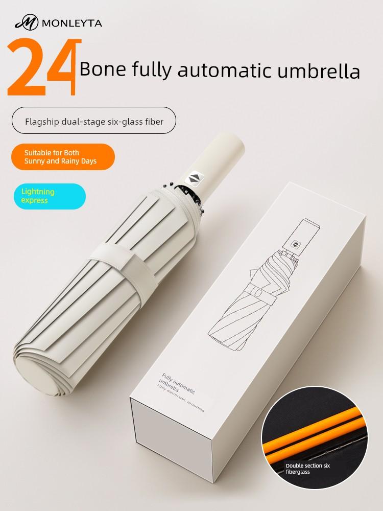 Fully Automatic Umbrella for Women and Men, Dual-Purpose for Sun and Rain, Large Size, Reinforced, Sun Protection, Uv Protection, Foldable Sun