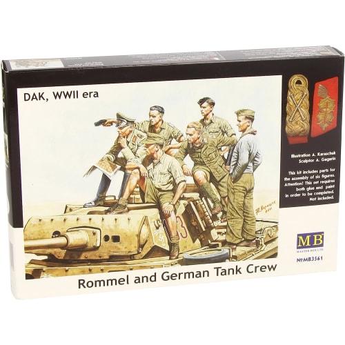 

Master Box 1/35 Scale German Africa General Rommel and Headquarters Officers on Tanks, Plastic Model Kit (6 Figures) MB35061