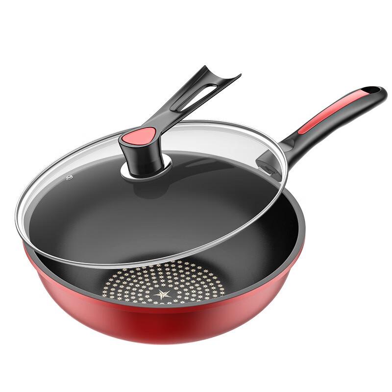 Wutuo PT30-NNH-15 Non-Stick Cast Iron Flat-Bottom Wok