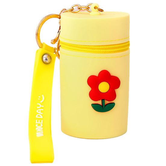 

Сумка для хранения с мультяшным декором, наушники, ключи, ведро для хранения монет с ремешком на запястье, застежка-молния, портативный брелок, сумка, украшение, подвеска F