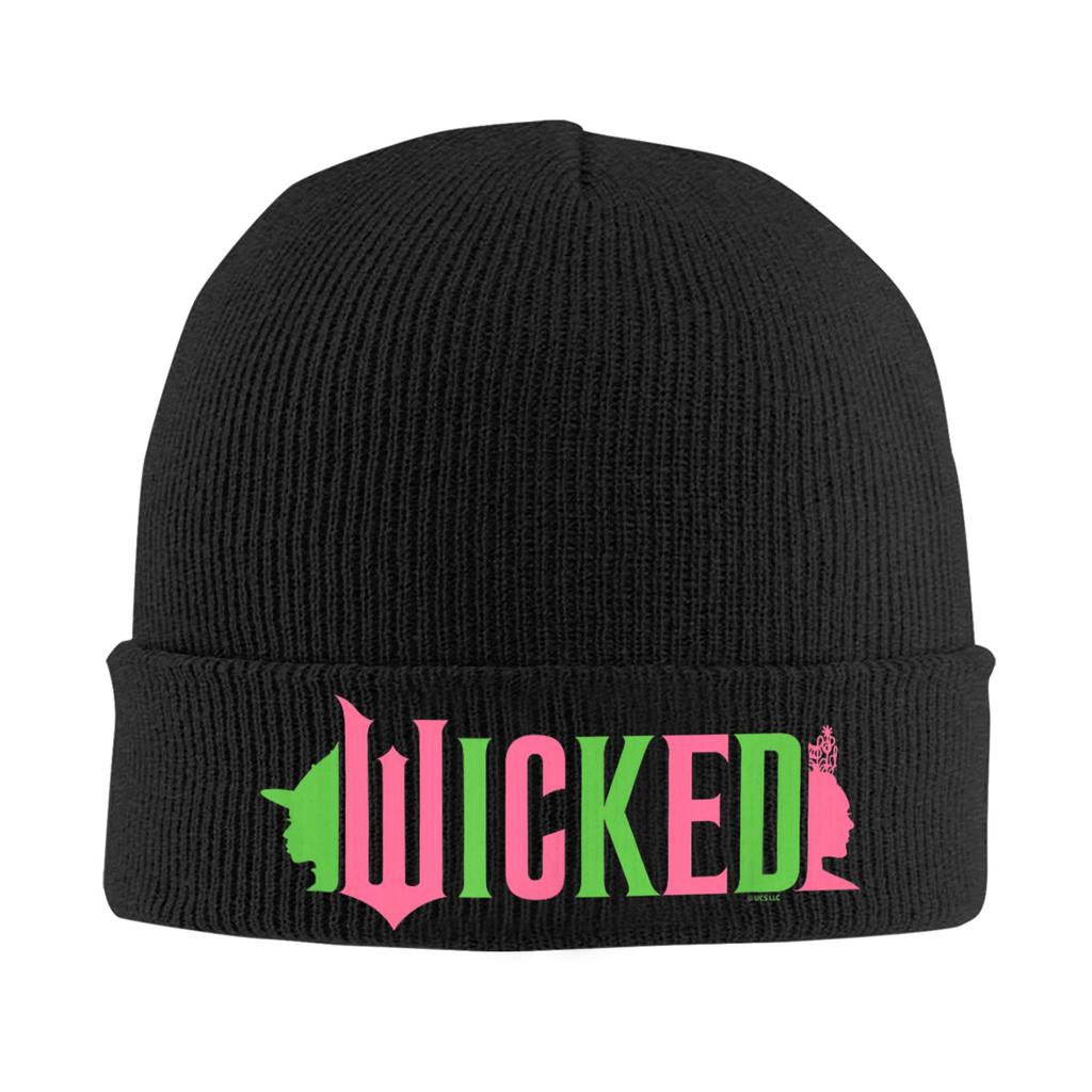 Wicked Pink And Green Logo Beanie Hats Bonnet Hats Adult Unisex Street Y2K Outdoor Knitted Hat Autumn Winter Design Warm Caps