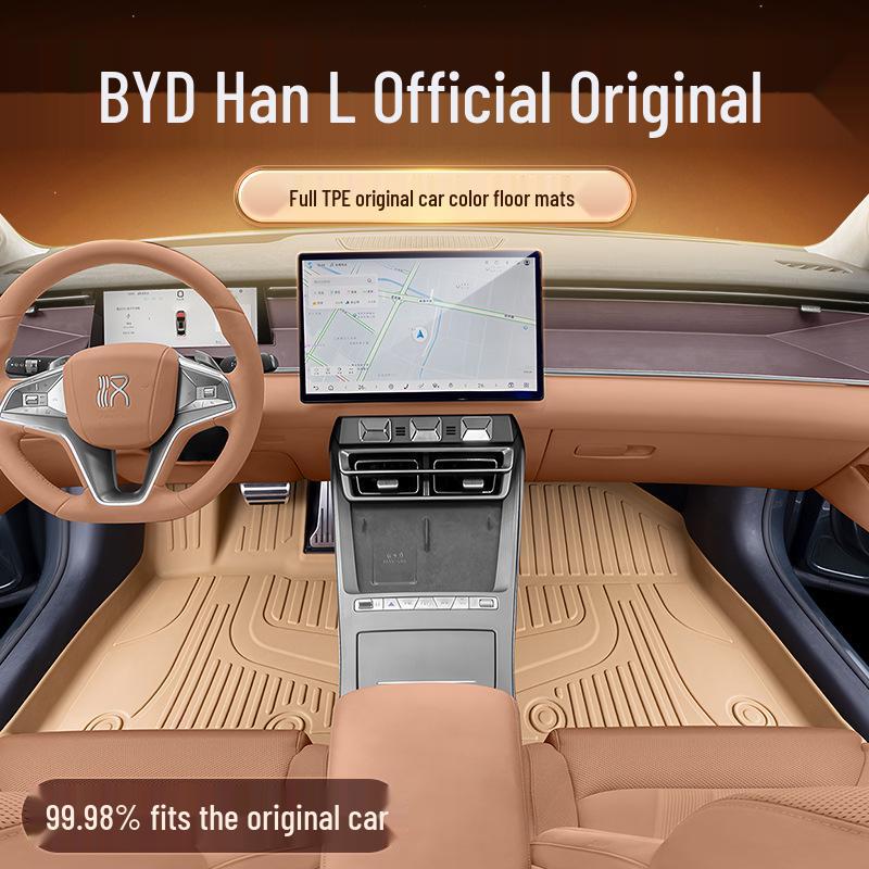 BYD Han L Floor Mats for TPEDM/EV25: New Car Interior Accessories for Driver and Passenger