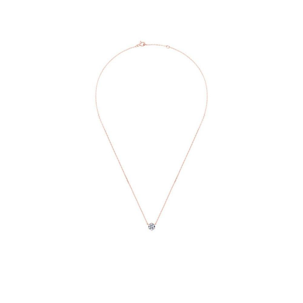 Solitaire Round Heart Necklace (Rose Gold)