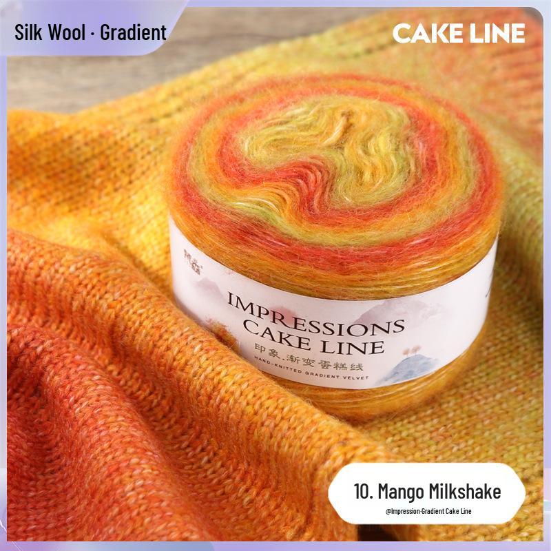 Impression Gradient Silk Wool Mohair Yarn Ball for Hand-Knitting & Crochet