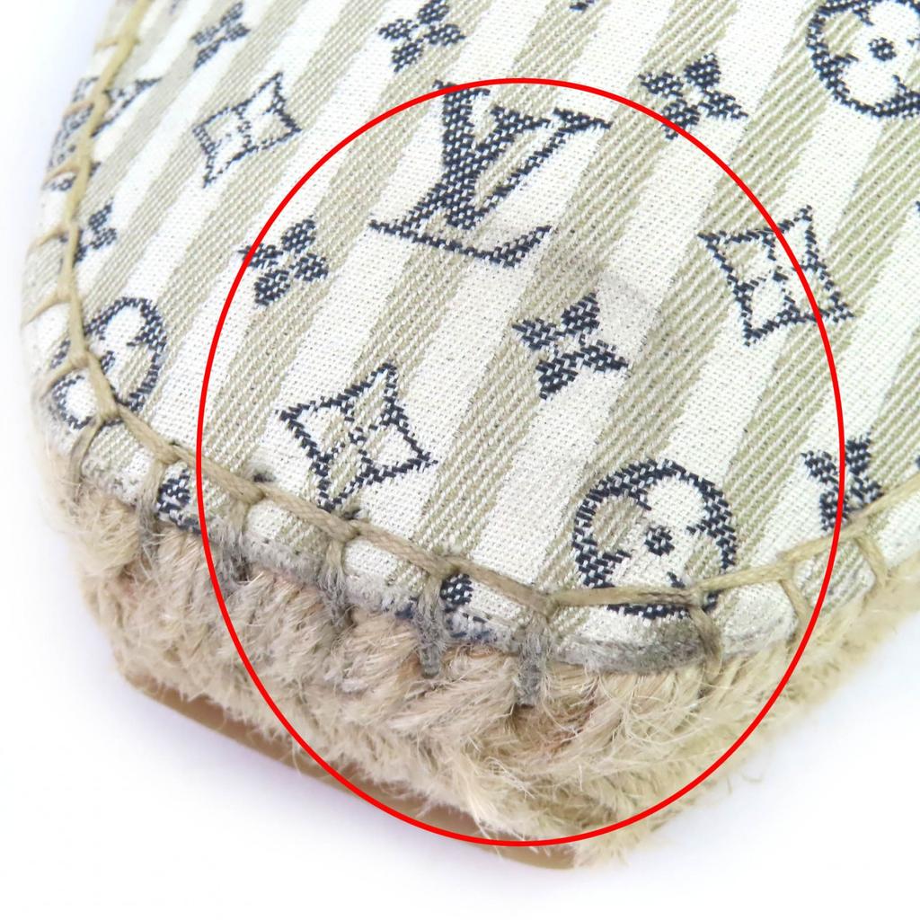 Excellent LOUIS VUITTON Monogram Espadrille Slip-on Flat Shoes Sandals 5.5 Used