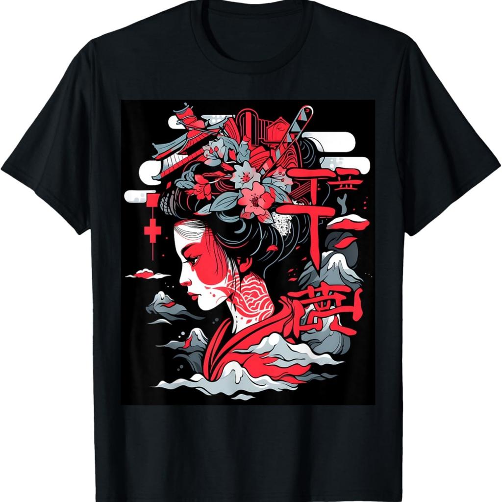 Intriguing Geisha Art_ Captivating Graphic T-Shirt