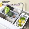 1pc Retractable Sink Drain Rack Plastic Dish Chopsticks Rack Household Kitchen Vegetable Storage Rack Drain Basket
