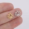 5pcs/lot Stainless Steel Lotus Flower Charm for Jewelry Making Chakra Buddhism DIY Pendant for Earring Necklace Bracelet