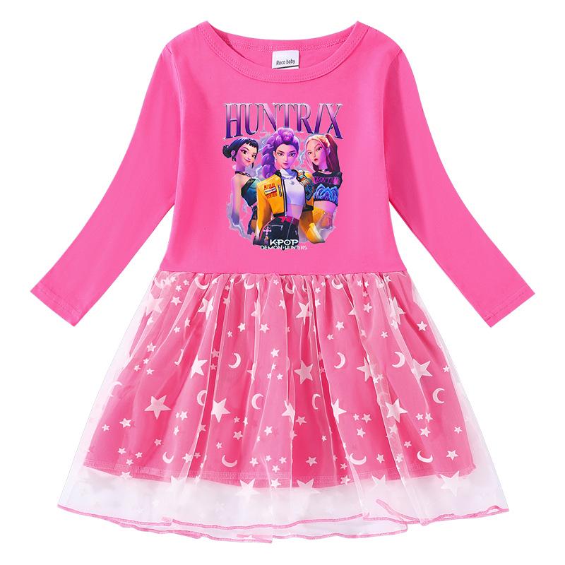 Korean Style Kpop Demon Slayer Long/Short Sleeve Girls' Princess Dress