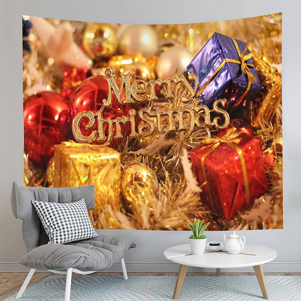 Merry Christmas Tapestry Winter Fireplace Tapestry Christmas Tree Gifts Wall Hanging Home Living Room Bedroom Dorm Tapestries