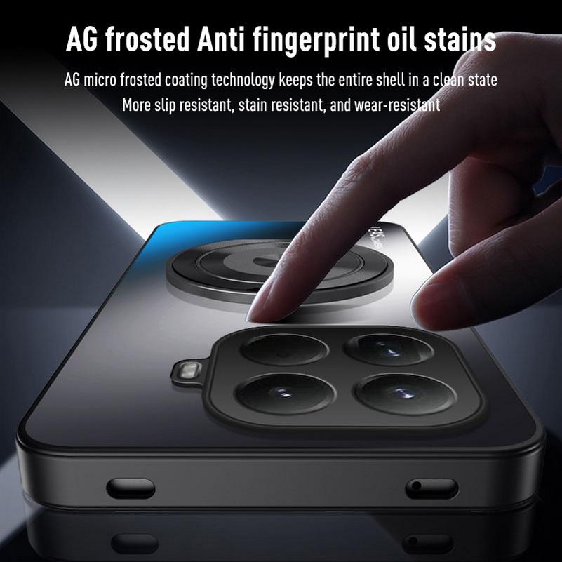 AG Matte Back Panel Metal Magnetic Bracket Case For Xiaomi 15T Pro 15t Mi 17 Pro Max 17 pro 15s 15 Ultra 14T 14 13T 13 12t Cover