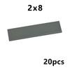 20Pcs 2x8 Smooth Tile Building Blocks - Educational Creative Dots Plastic Bricks Compatible With Major Brands Kids Toys
