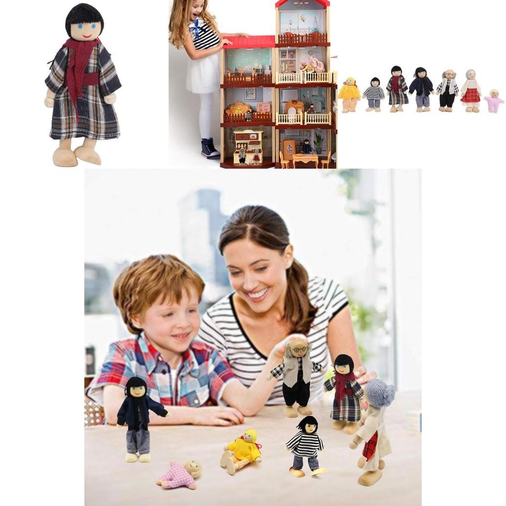 Handcrafted Wooden Family Puppets Jointed And Lifelike Ideal For Display Or Play