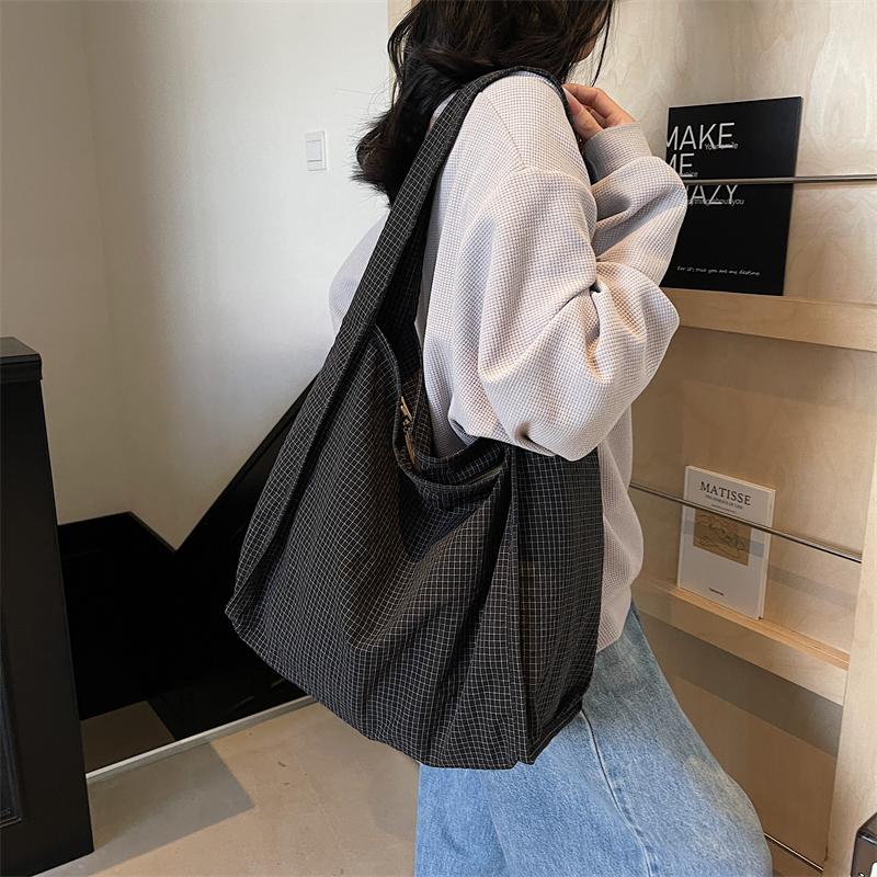 Tote Bag Women's Plaid Bag Large Capacity Shoulder Crossbody Bag