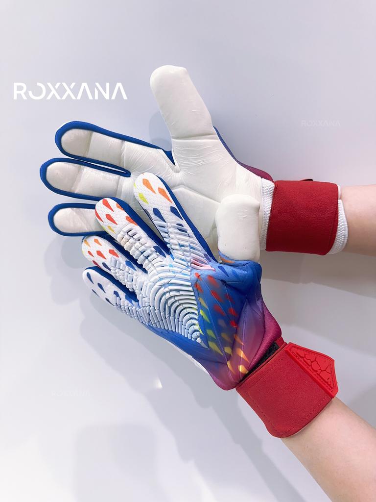 ROXXANA Goalkeeper Gloves Latex Strong Grip Non Slip Durable Wear Resistant Shockproof Comfortable Youth Adult Training Match.