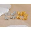 Yhpup Stainless Steel Metal Flower Bow Knot Drop Dangle Earrings High Quality CZ Waterproof Statement Jewelry for Party
