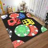 Dice and Poker Chips Pattern Carpet for Game Room Decoration Suitable for Use As an Anti-slip for Living Room Bedroom Sofas