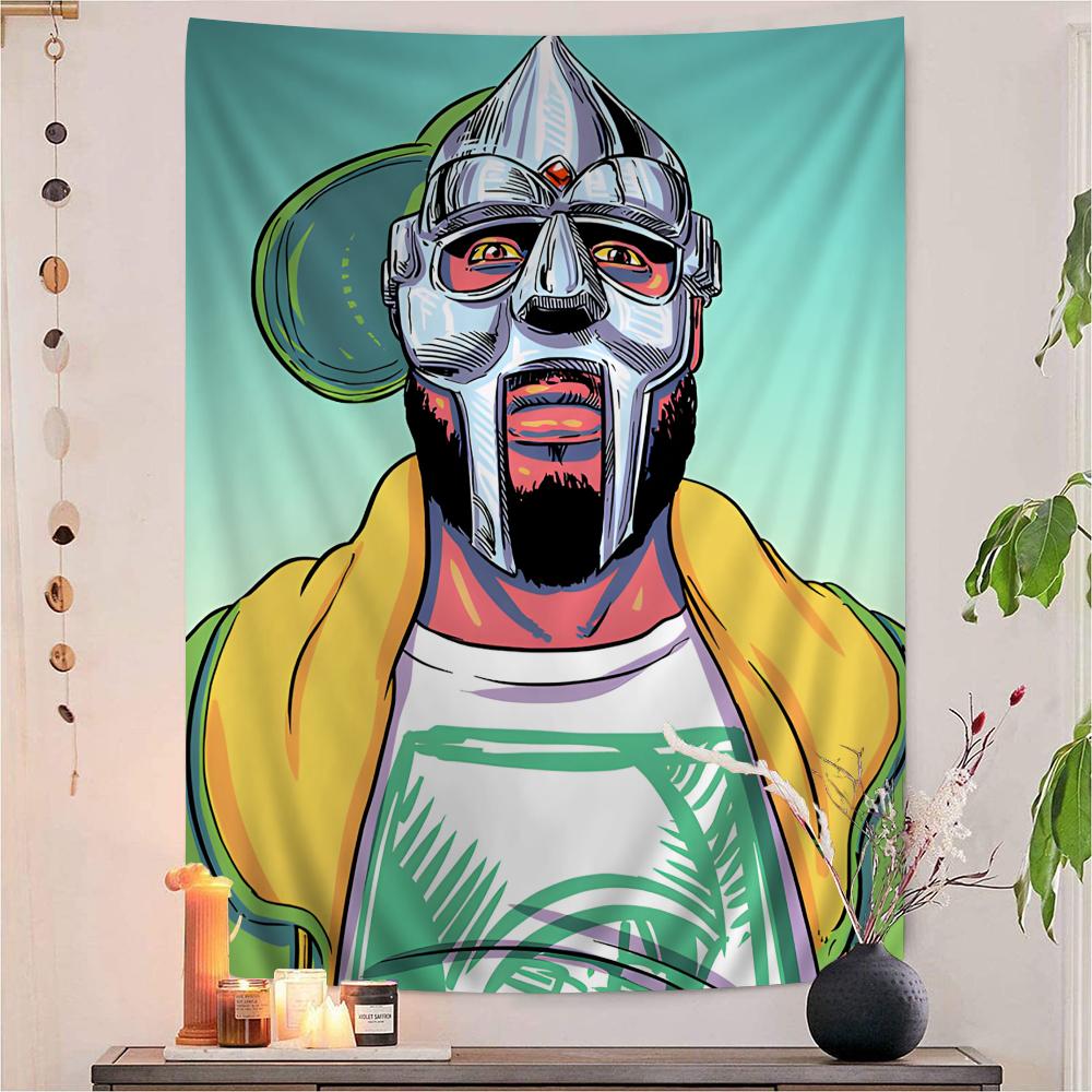 Famous American HipHop Singer Mf Doom Colorful Tapestry Wall Hanging Bohemian Wall Tapestries Mandala Wall Hanging Sheets