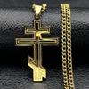 Hip Hop Acero Inoxidable Cruz Ortodoxa Collar Fe Cristo Amuleto Colgante Collares Clásico Religioso Joyería al por Mayor Regalos