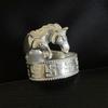 Yin Taifei Retro Mongolischer Tai Silber Herren Offener Ring mit Pferdemuster