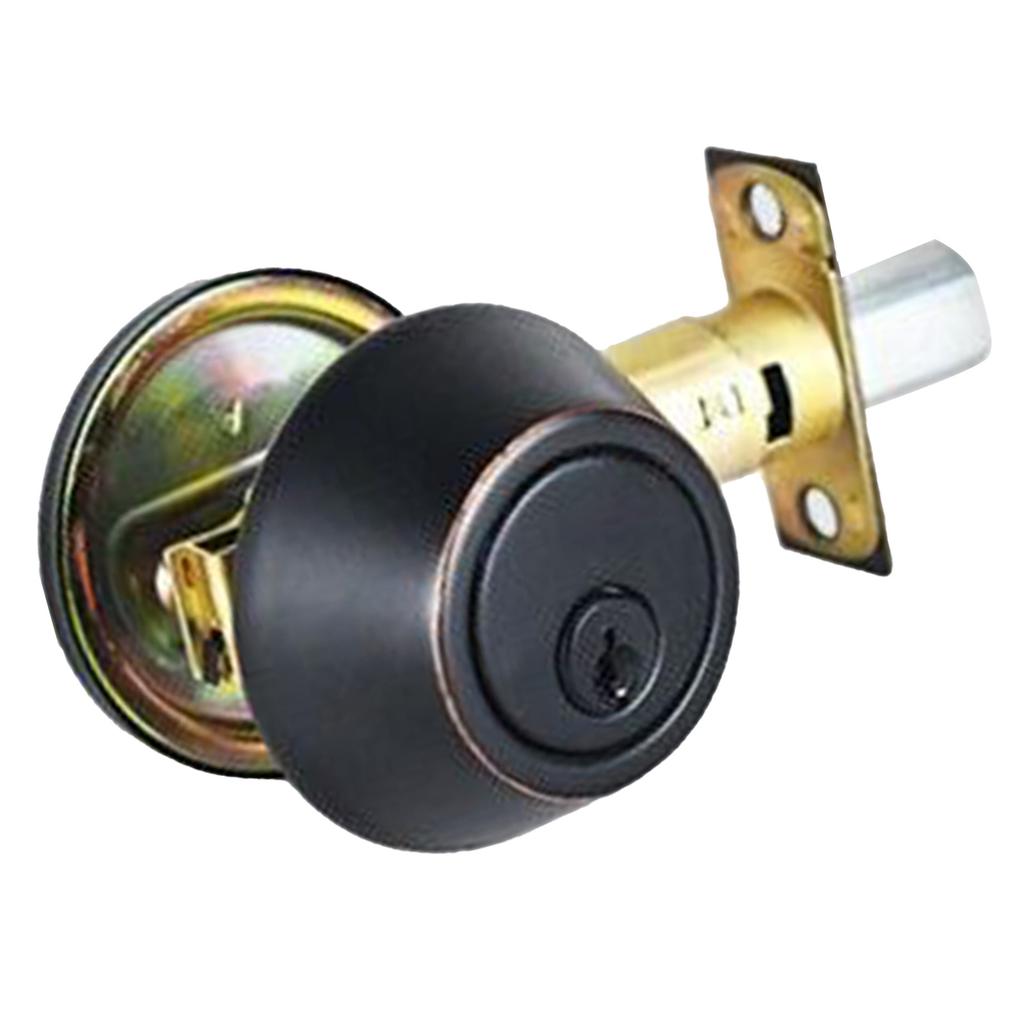 Ball Door Knob Universal Protection Classic Entrance Keyed Interior Door Knob for Home Use Black