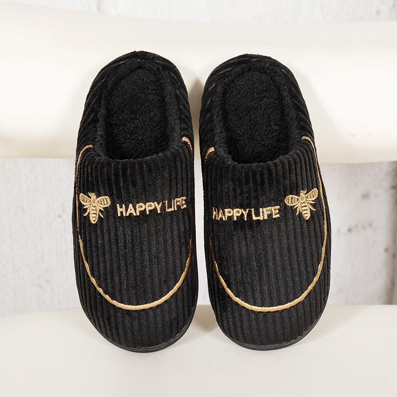 

Модные Повседневные Женские Тапочки Домашние Пчела Роскошный Дизайнер Зимняя Женская Обувь Плоские Элегантные Тренд Плюшевая Домашняя Обувь Мягкая Подошва Большой Размер 44-45 чёрный