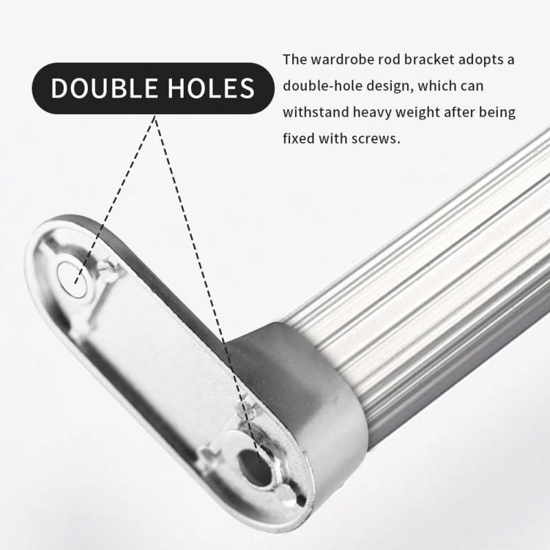 2/6/10pcs Oval Closet Rod Brackets,Wardrobe Clothes Tube Support,Thickened Zinc Alloy Rods Holder,Hanging Clothes End Supports
