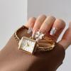 Cacaxi Medieval Bracelet Watch Small Retro Small Gold Watch Rectangular Light Luxury Literary Quartz Watch A258