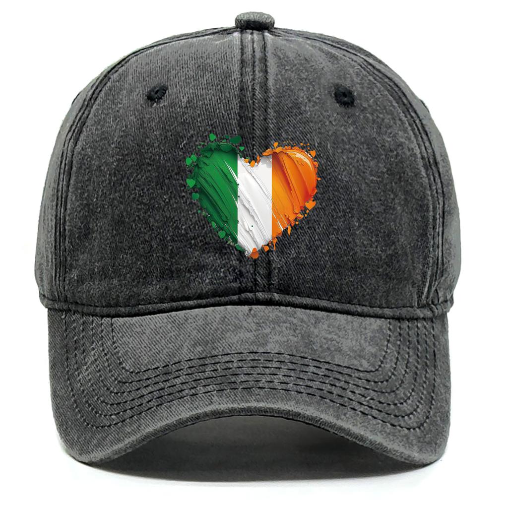 Heart Flag of Ireland Print Adjustable Hats For Woman Solid Color Fashion Snapback Baseball Caps Perfect For Daily Wear