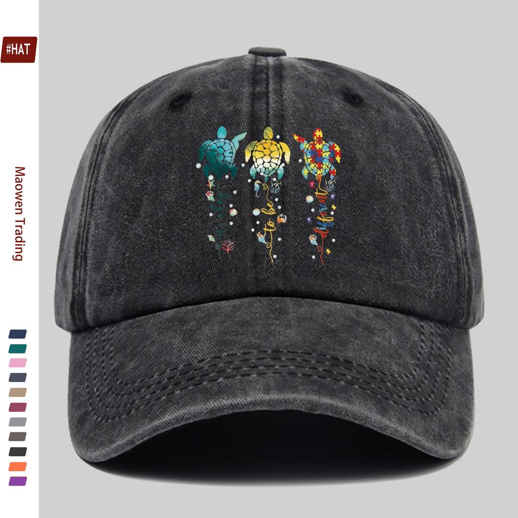 pc Casual Multicolor Turtle Print Baseball Cap Marine Animal Printed Trucker Sun Hat Comfortable Lightweight Papa Hat Dad Mo