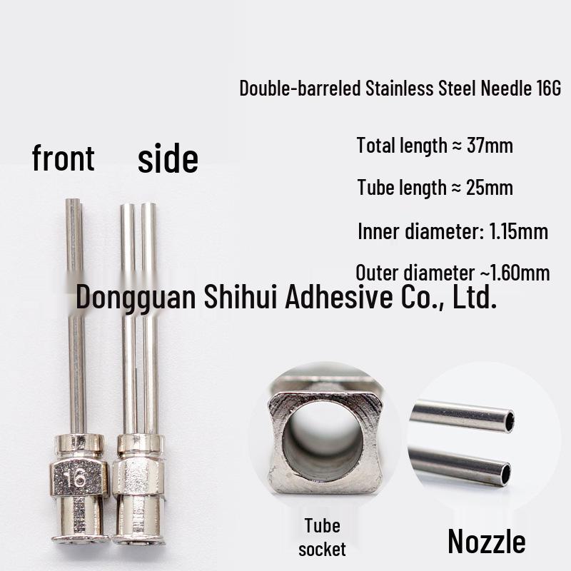 Stainless Steel 37mm Double-Tube Glue Dispensing Needle Valve