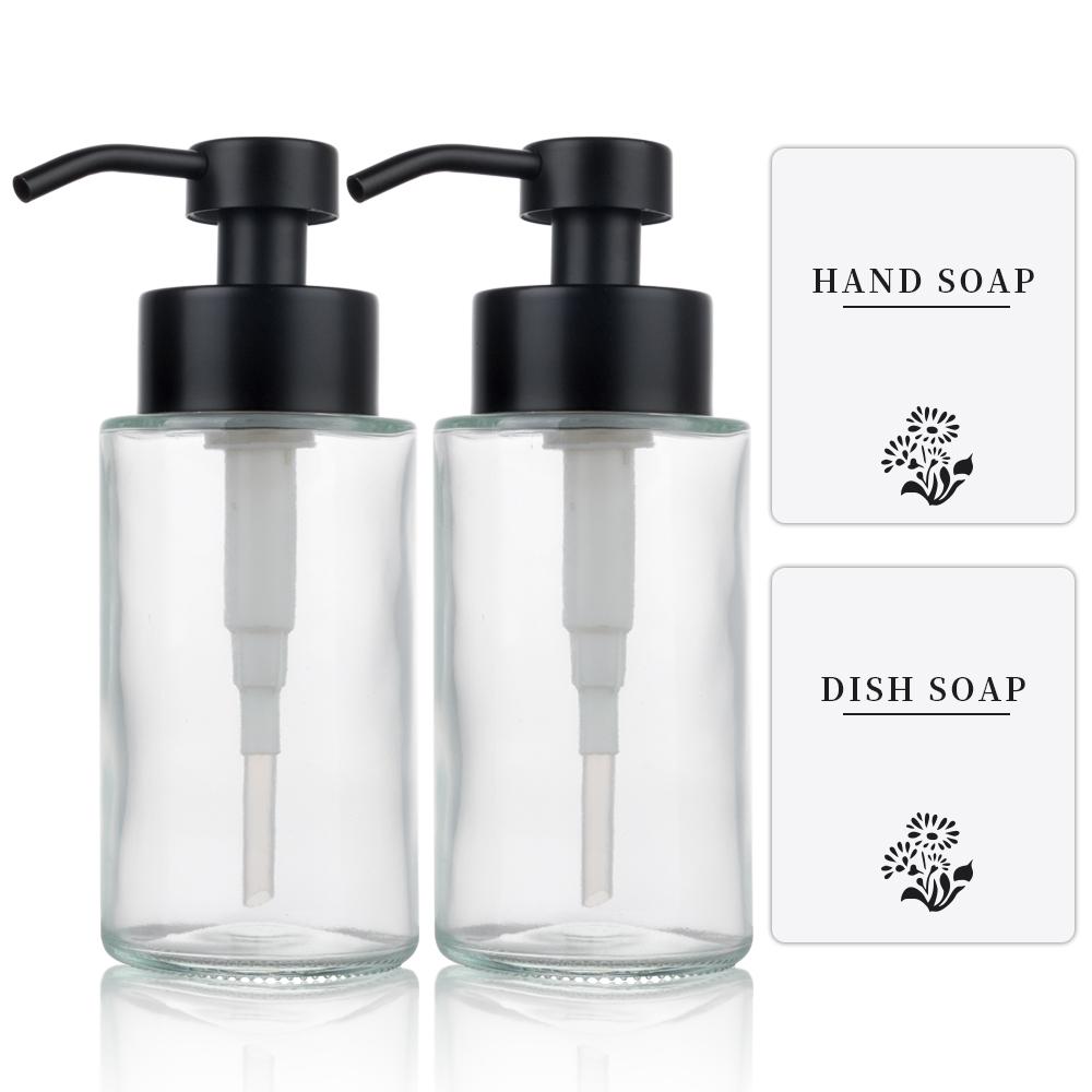 Hochwertige mattierte bernsteinfarbene Glasflasche mit doppeltem Seifenspender Schneller Versand Heiß Beliebt Doppelfunktion China Hersteller