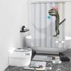 Shower Curtain Set Dinosaur Bath Pattern Digital Printing Shower Curtain Bathroom Four-Piece Set