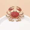 Lux Rhinestone Crab Brooch: High-Grade Alloy Animal Pin for Suits