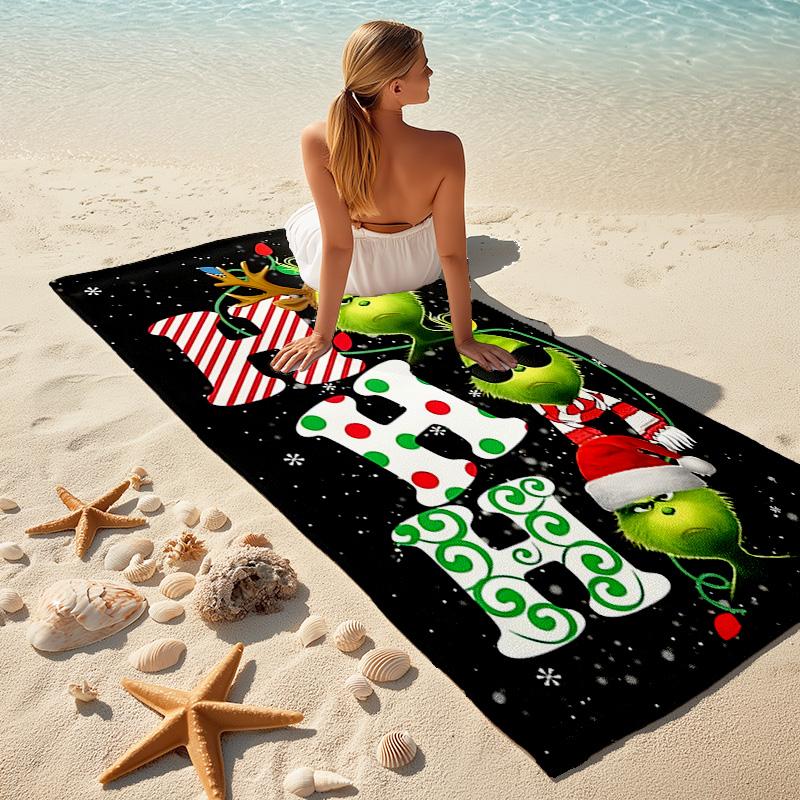 Christmas Gift Oscar Comedy Movie How the Grinch Stole Christmas soft beach towel outdoor camping vacation swinging beach scarf decorative blanket B2