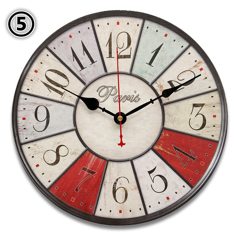 Vintage Wooden Wall Clock 12cm Shabby Rustic Kitchen Home Antique Style Decor Vintage Wooden Wall Clock 12cm Shabby Rustic Kitchen Home Antique Style Decor