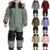Fashionable Kids One-Piece Ski Suit for Boys Girls Warm -Lined Outdoor Winter Snowsuit