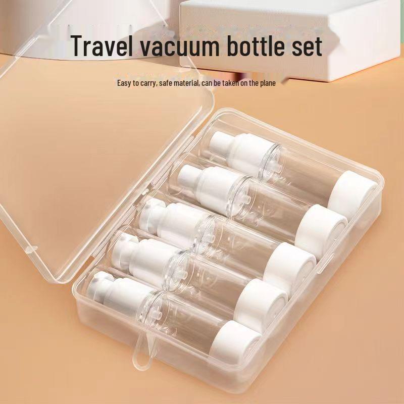 Portable Cosmetic Travel Spray Bottle - Vacuum Press Pump for Moisturizing Lotion