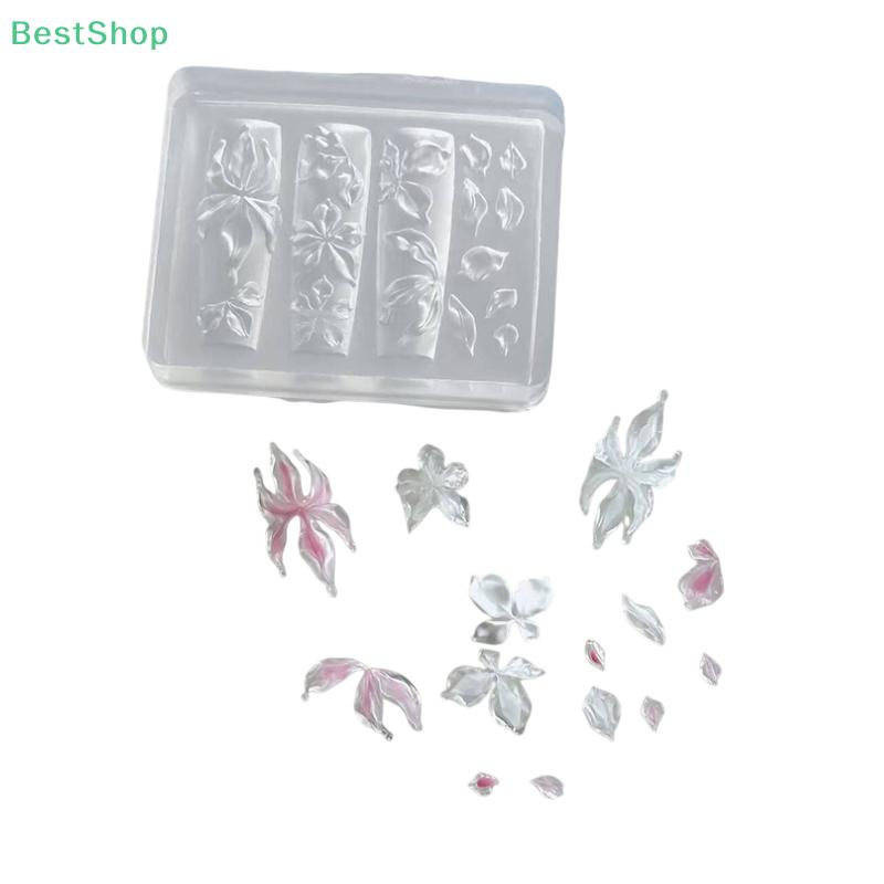 3D Silicone Nail Art Mold Relief Lily Flower Design DIY Nail Art Decor Transparent Manicure Template