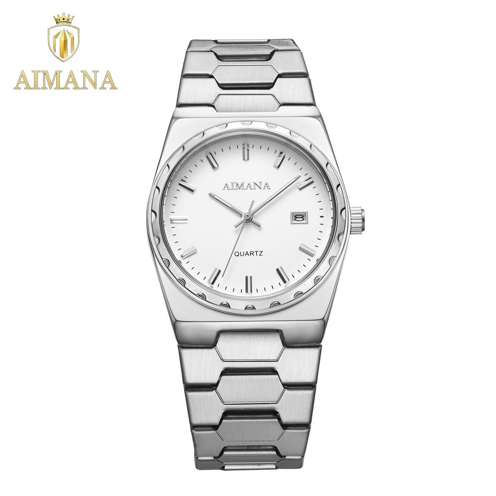 Classic Men Quartz Watch Calendar Display Stainless Steel Band Waterproof Luminous Business Male Wrist Watch