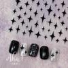Aha Dreamy Starburst Nail Stickers - Gold, Silver, Black & White Japanese Crescent Stars