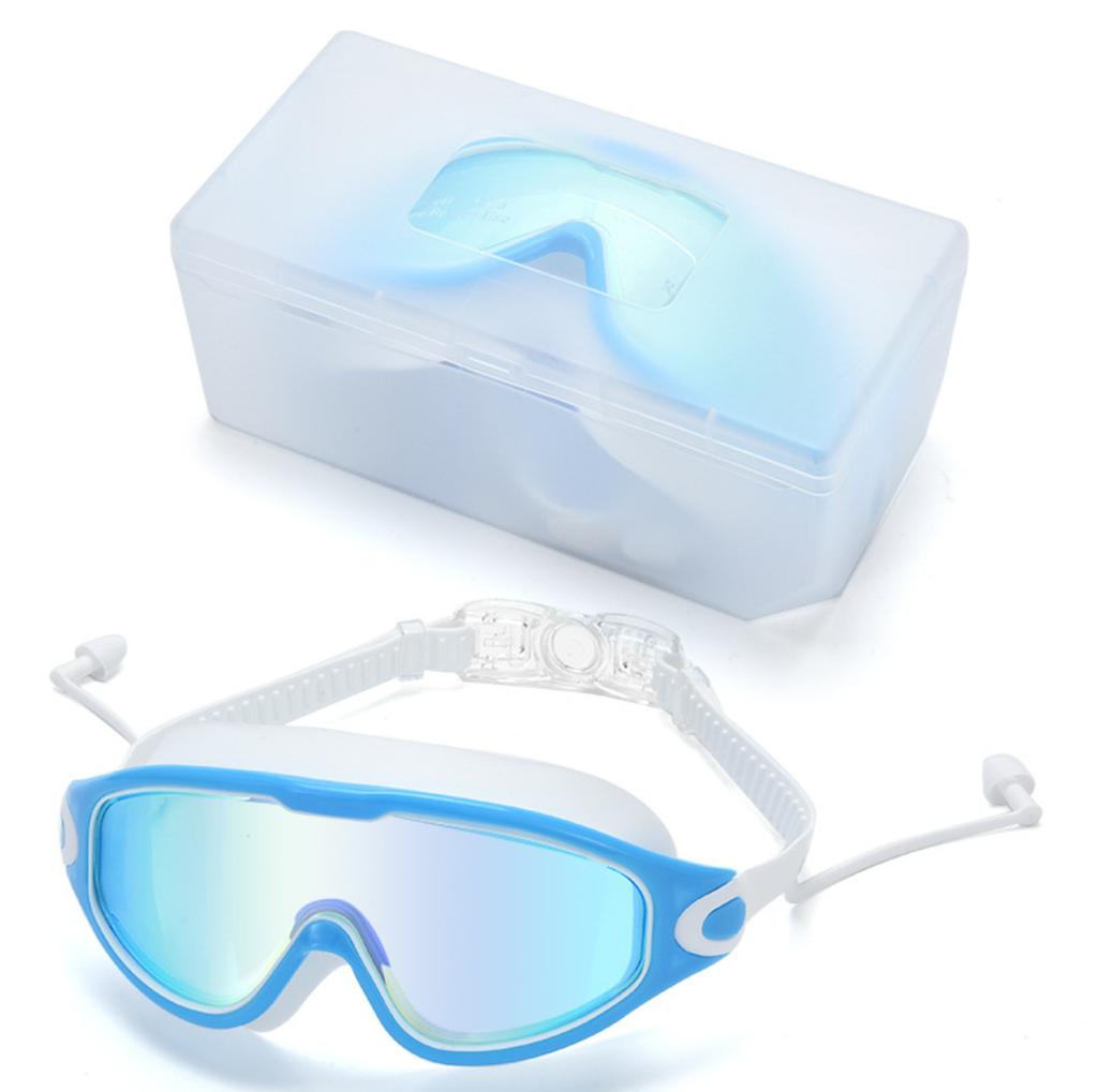 High Definition Swimming Goggles Waterproof and Anti-fog Swimming Adult One-piece Earplugs Men and Women