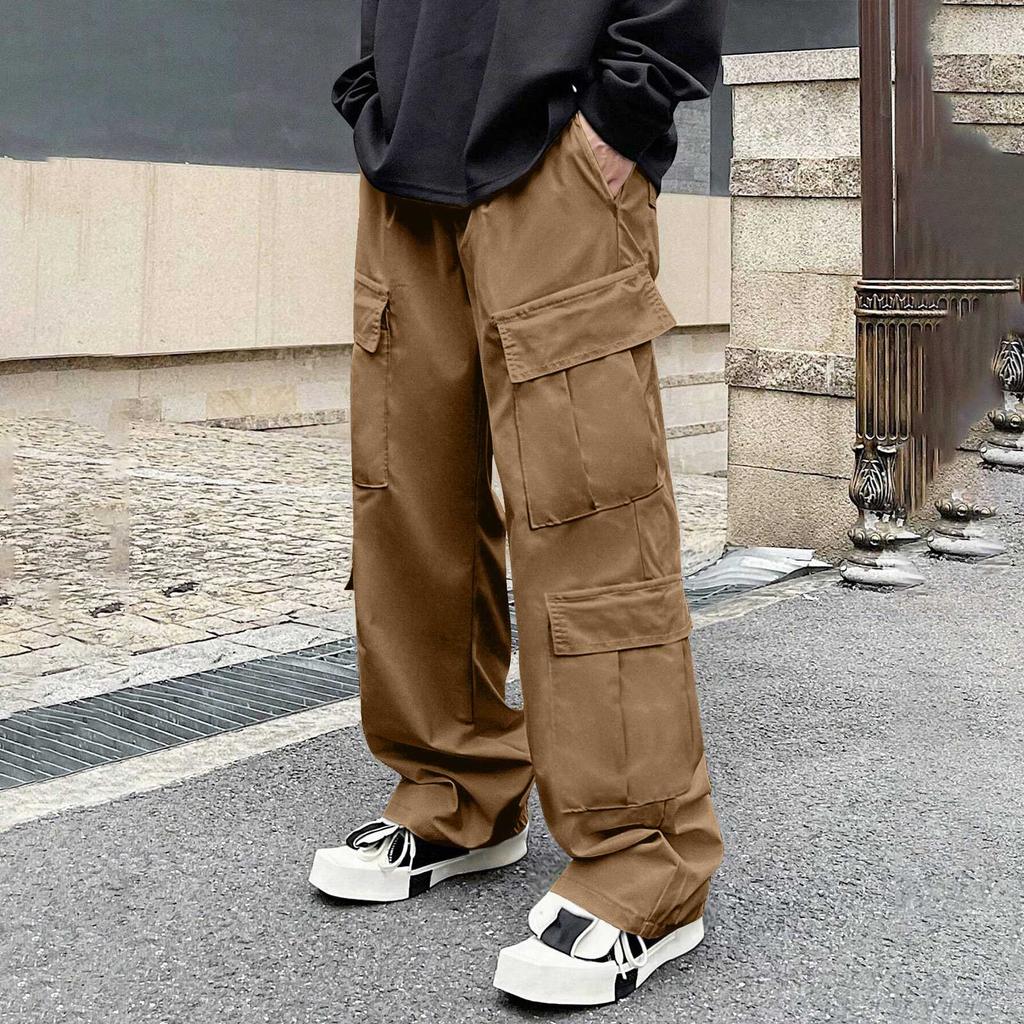 Men's Color Multi-Pocket Work Pants Men's Casual Fashion Work Pants