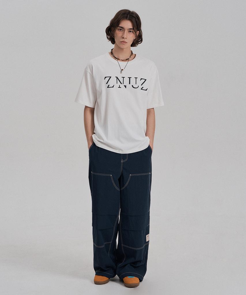 Jenyujeu Stitch Liner Parachute Pants - Navy