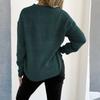 Women's Winter Leopard Embroidery Sequin Lips Round Neck Pullover