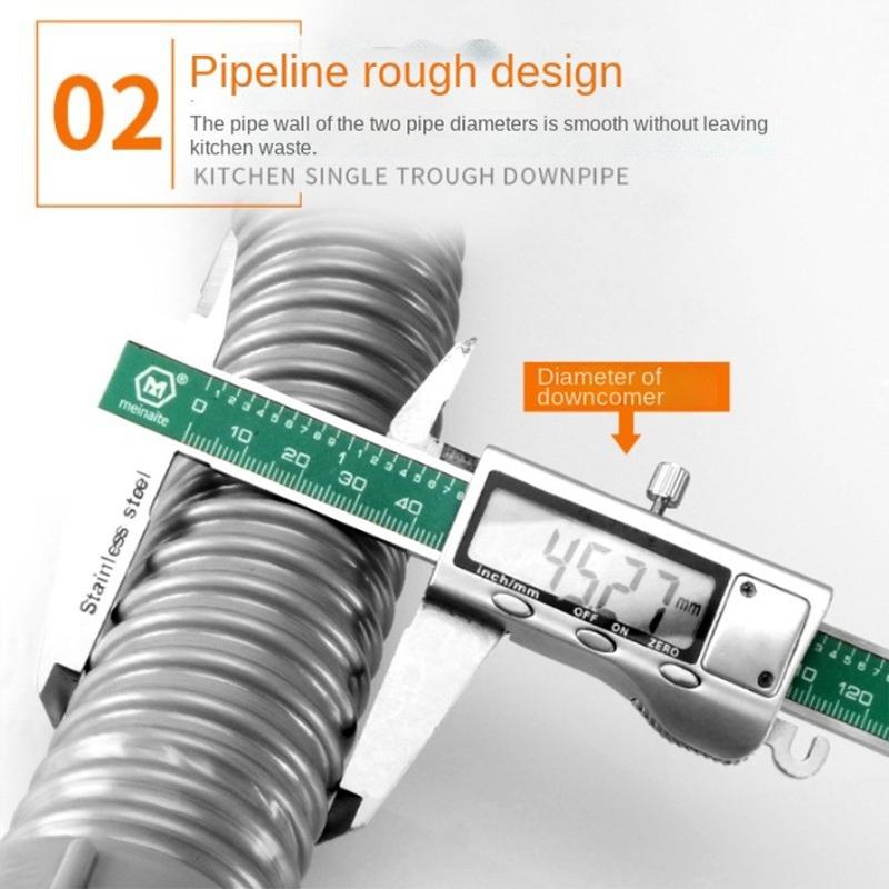 Universal Double Head Kitchen Sink Drain Hose (Extension) - Stretchable Flexible Pipe For Double Bowl