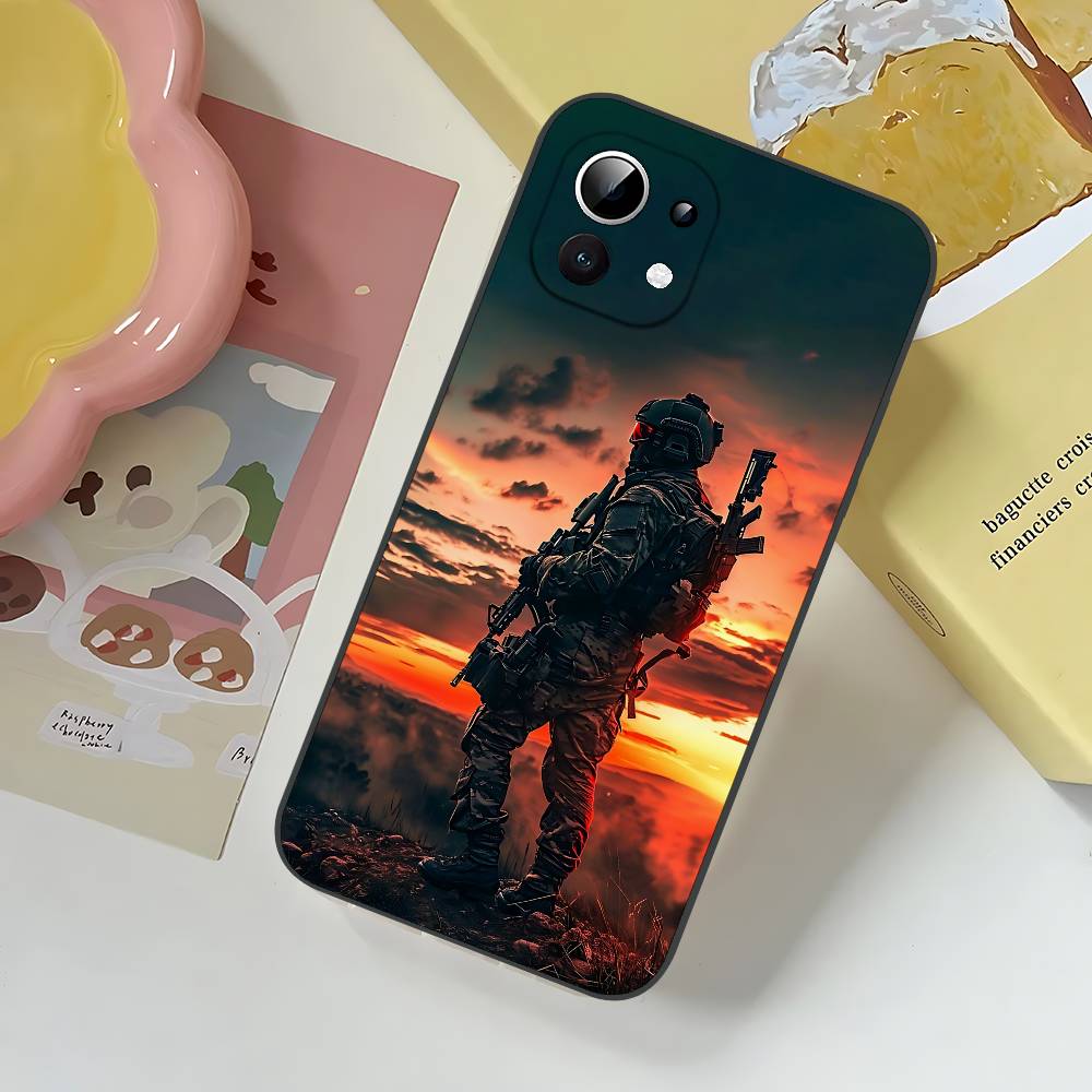 Army Special Forces Slim Black Shockproof Phone Case: Snug Fit For Xiaomi 12,11,12S Ultra & Redmi Note 11,10T,9,9A,8Pro,8T,5G